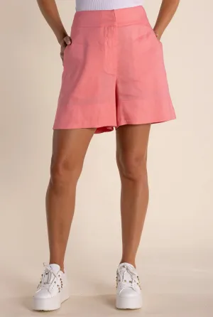 Celeste Linen Mix Shorts - Coral - TT47