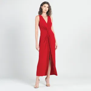 Center Slit Maxi Dress - Red