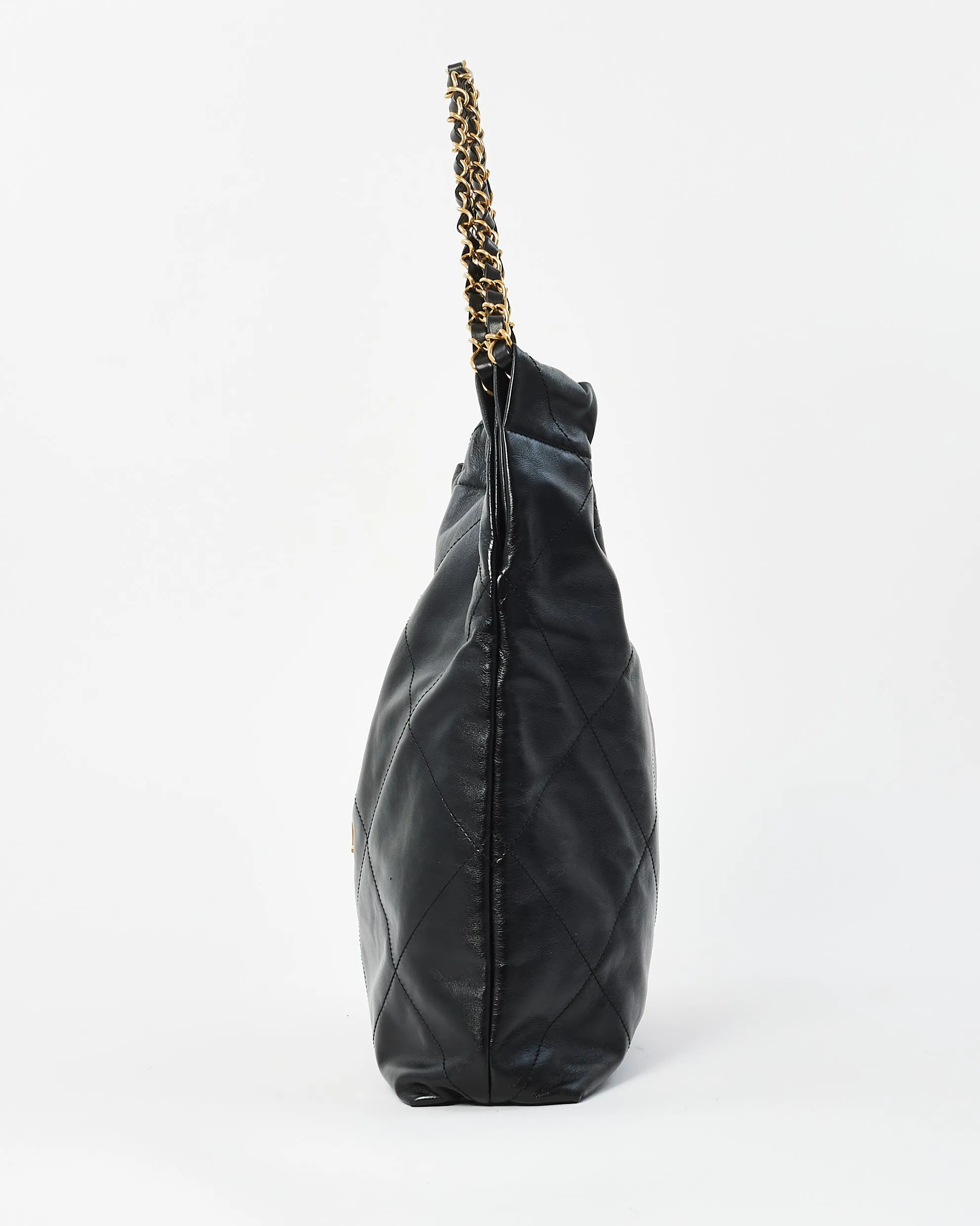Chanel Black Lambskin Leather Chanel 22 Shoulder Bag
