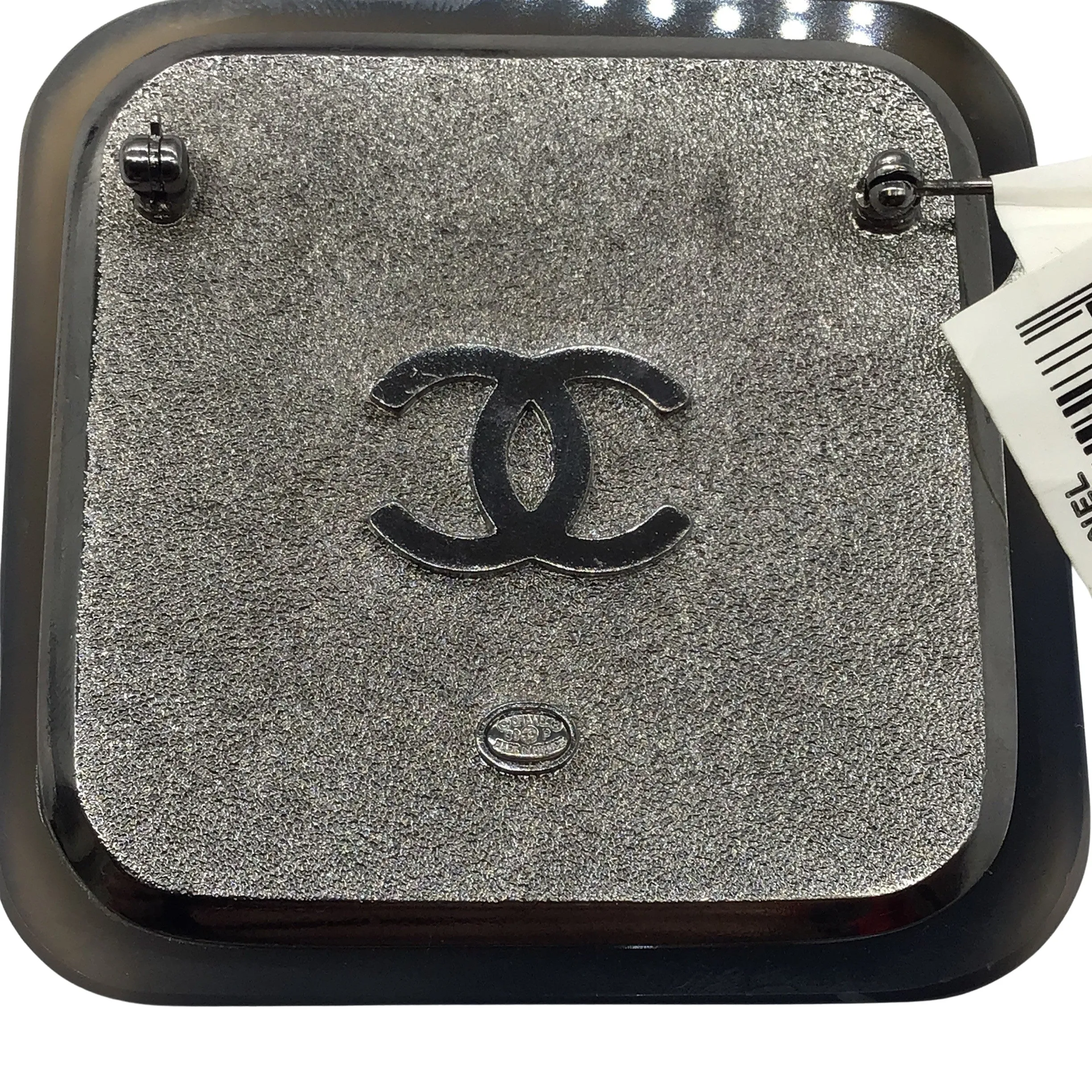 Chanel Grey 2009 Metal, Agate, and Strass Brooch