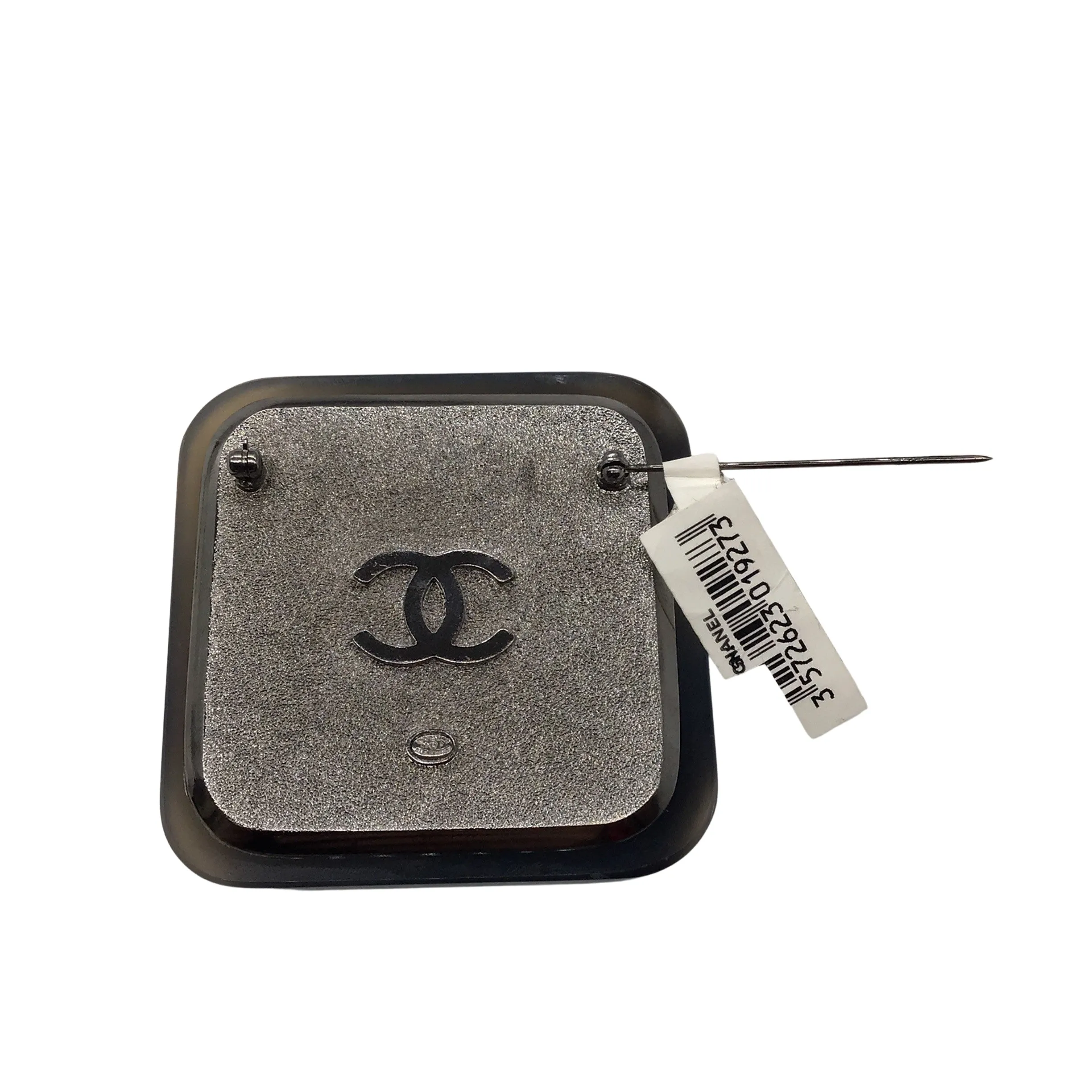 Chanel Grey 2009 Metal, Agate, and Strass Brooch