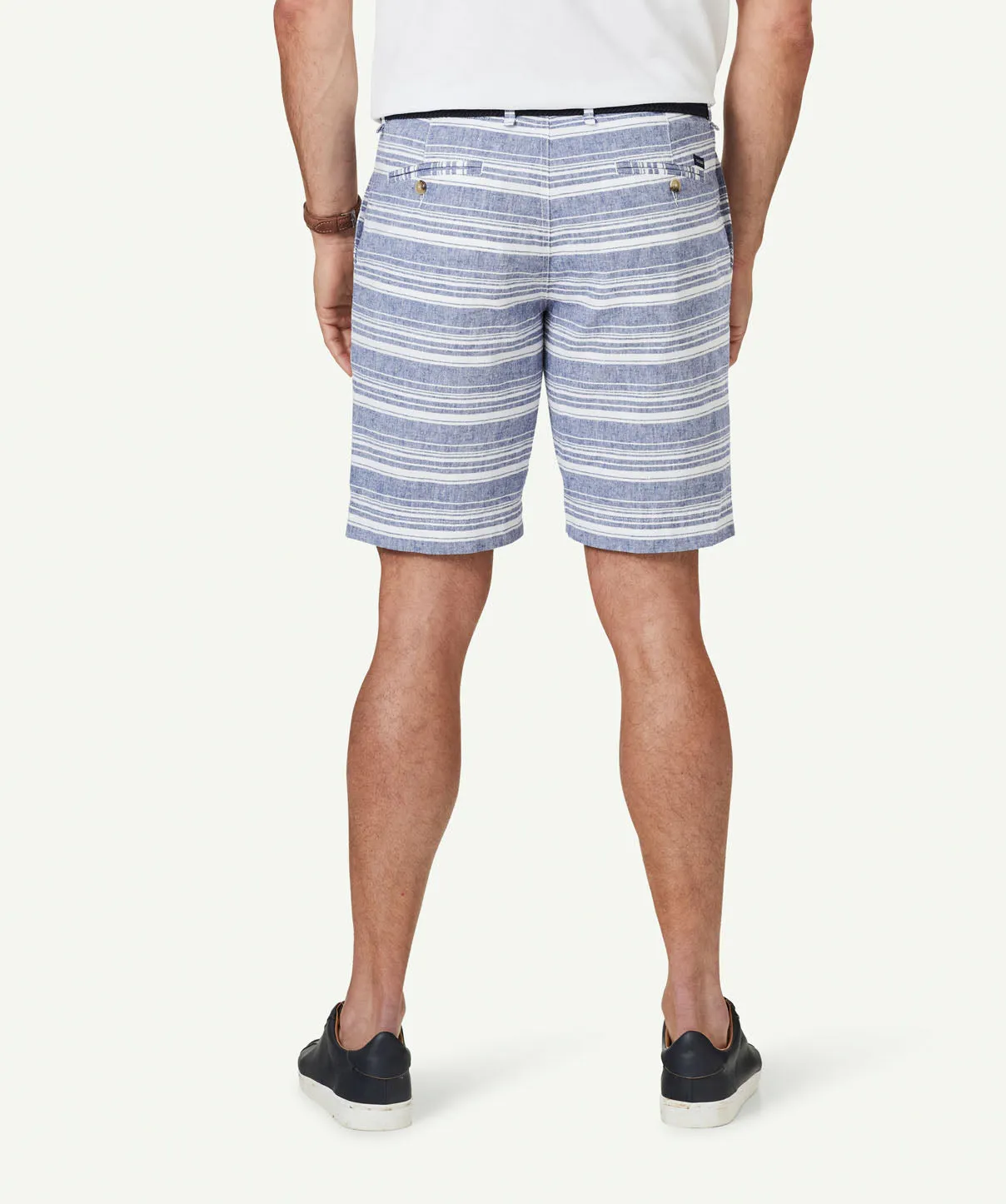 Chic Stripe Linen Blend Shorts