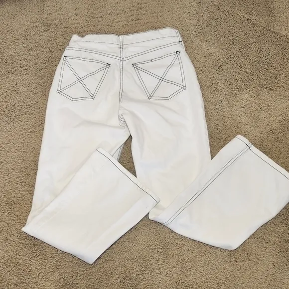 Chloe Sevigny for Opening Ceremony White Jeans Black Threading Size 2 Boot Flare