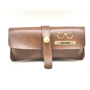 Classy Leather Customized Eyewear Case 1.0 - Brown