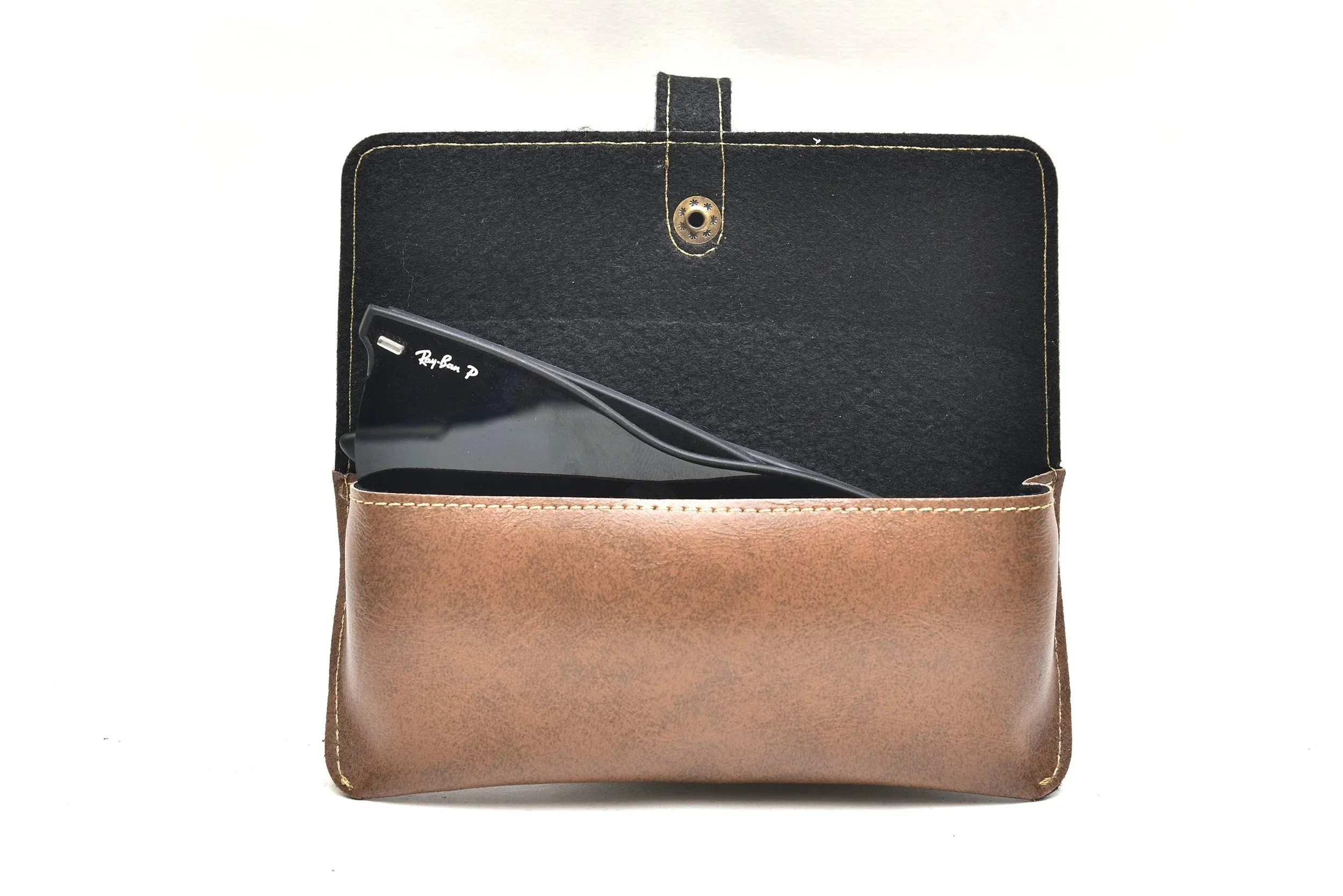 Classy Leather Customized Eyewear Case 1.0 - Brown