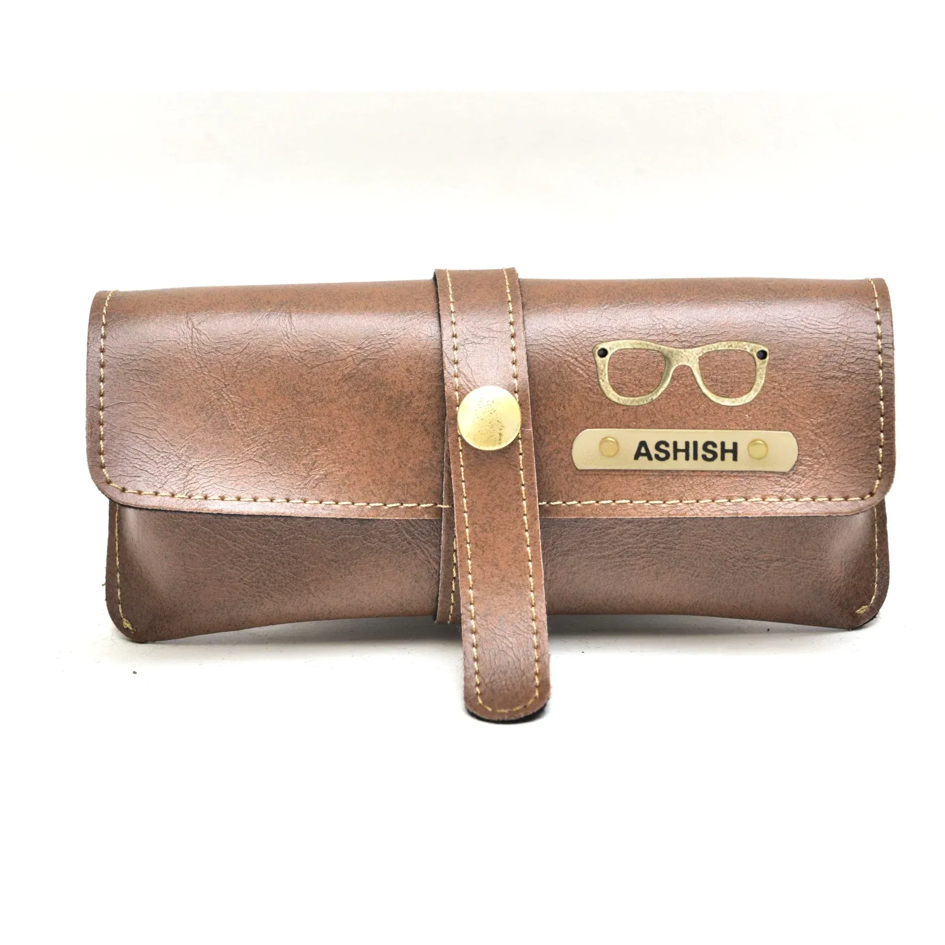 Classy Leather Customized Eyewear Case 1.0 - Brown