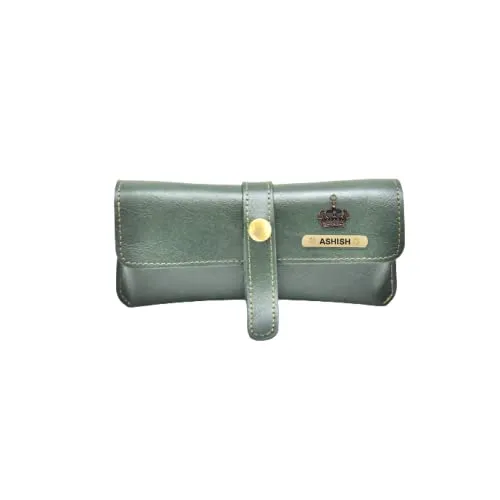 Classy Leather Customized Eyewear Case 1.0 - Green