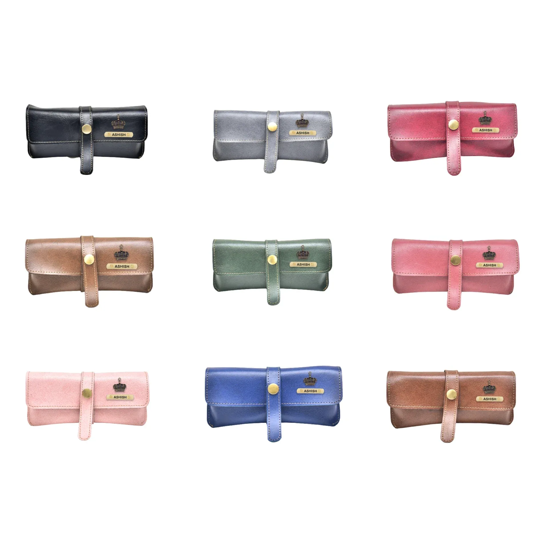 Classy Leather Customized Eyewear Case 1.0 - Grey