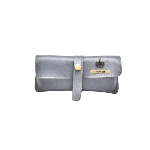 Classy Leather Customized Eyewear Case 1.0 - Grey