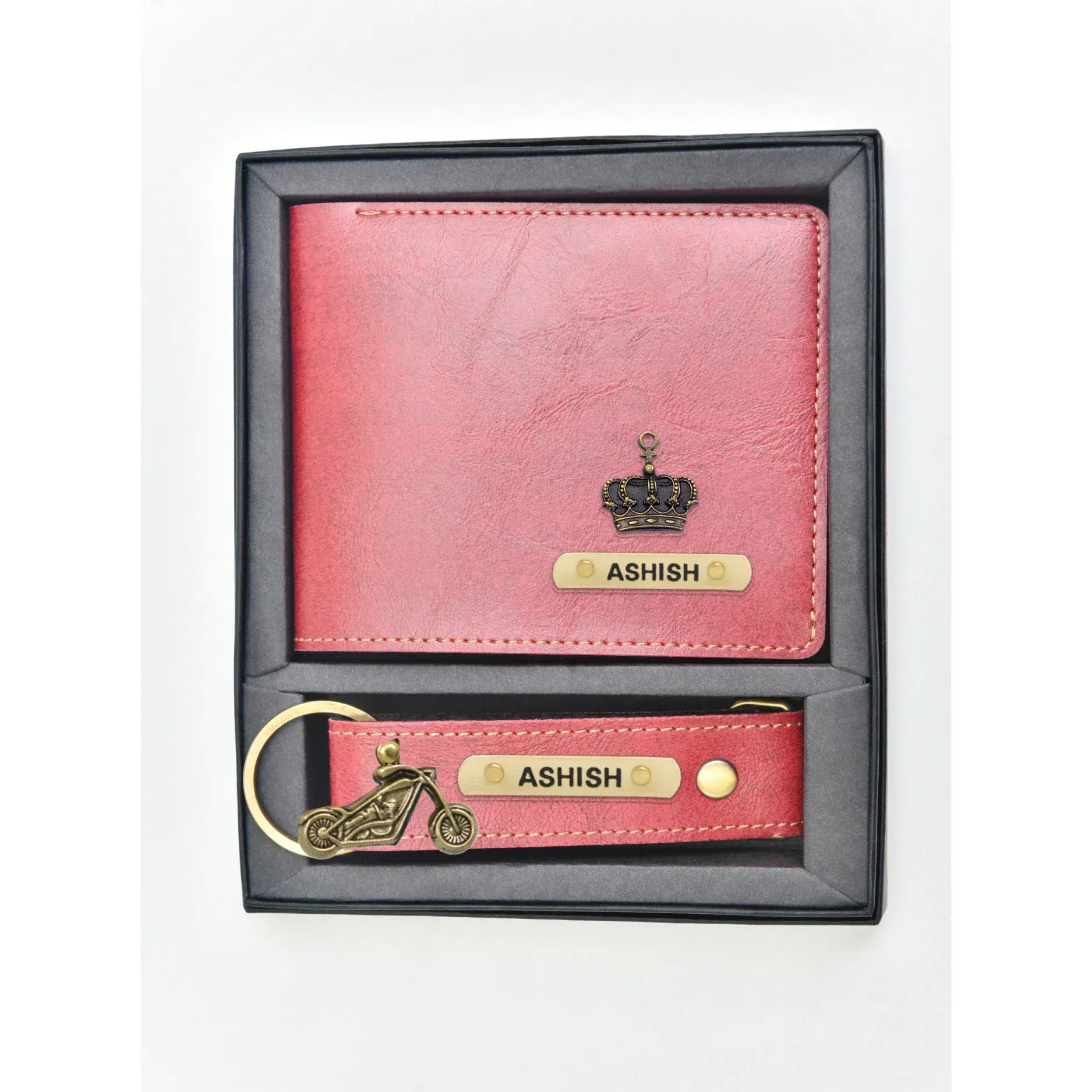 Classy Leather Customized Men's Combo (2 pcs) - Maroon