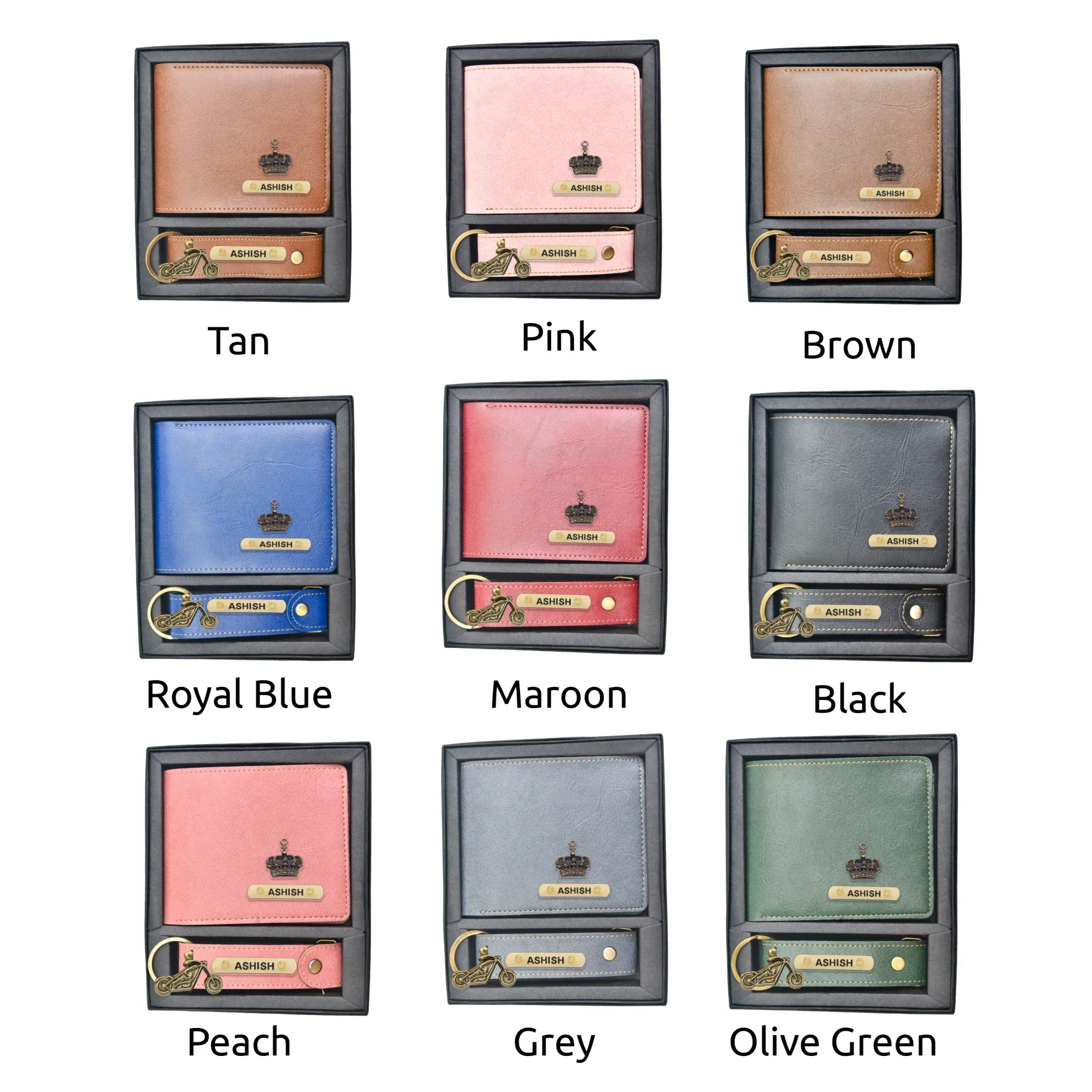 Classy Leather Customized Men's Combo (2 pcs) - Pink