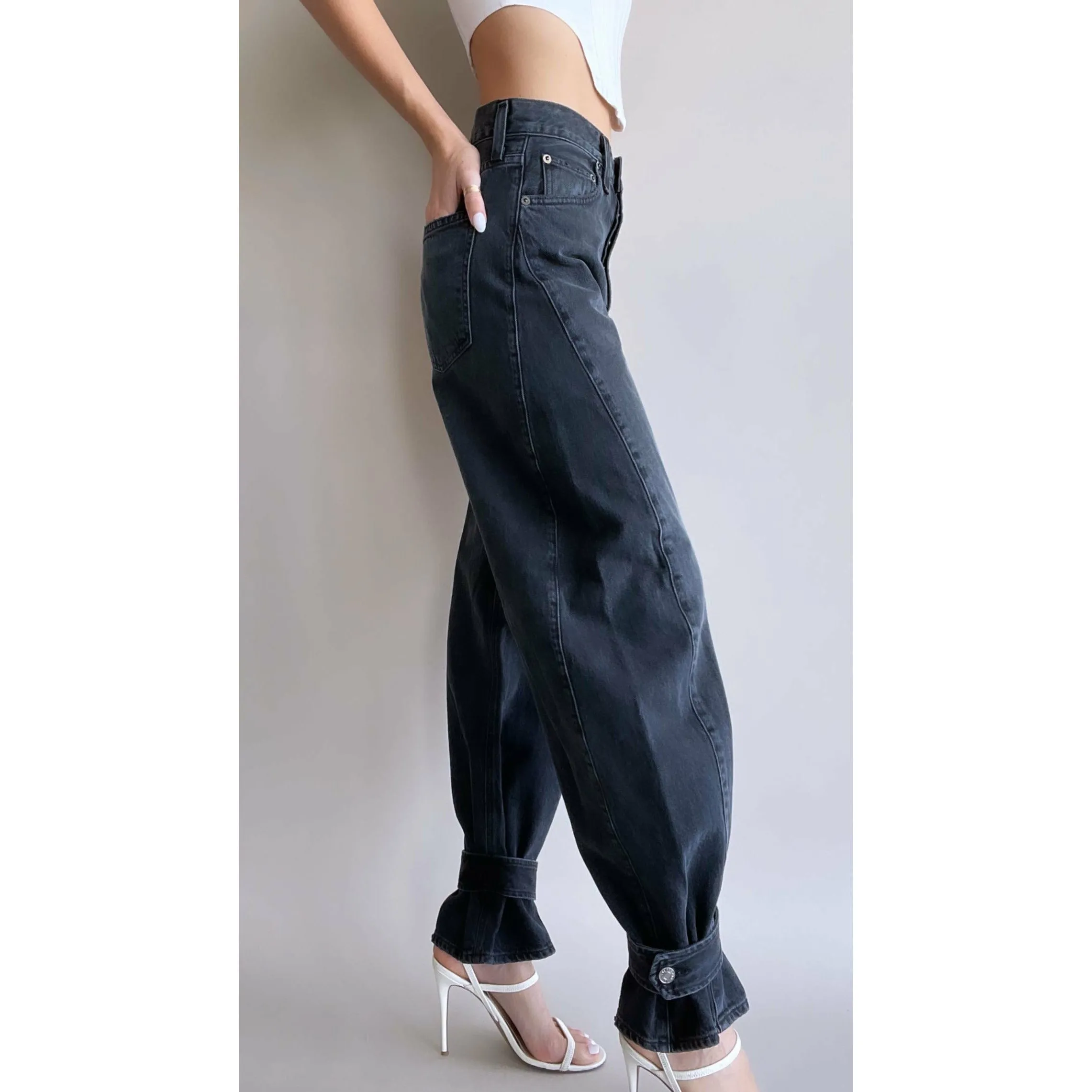 CLEO PIECED WIDE LEG JEANS