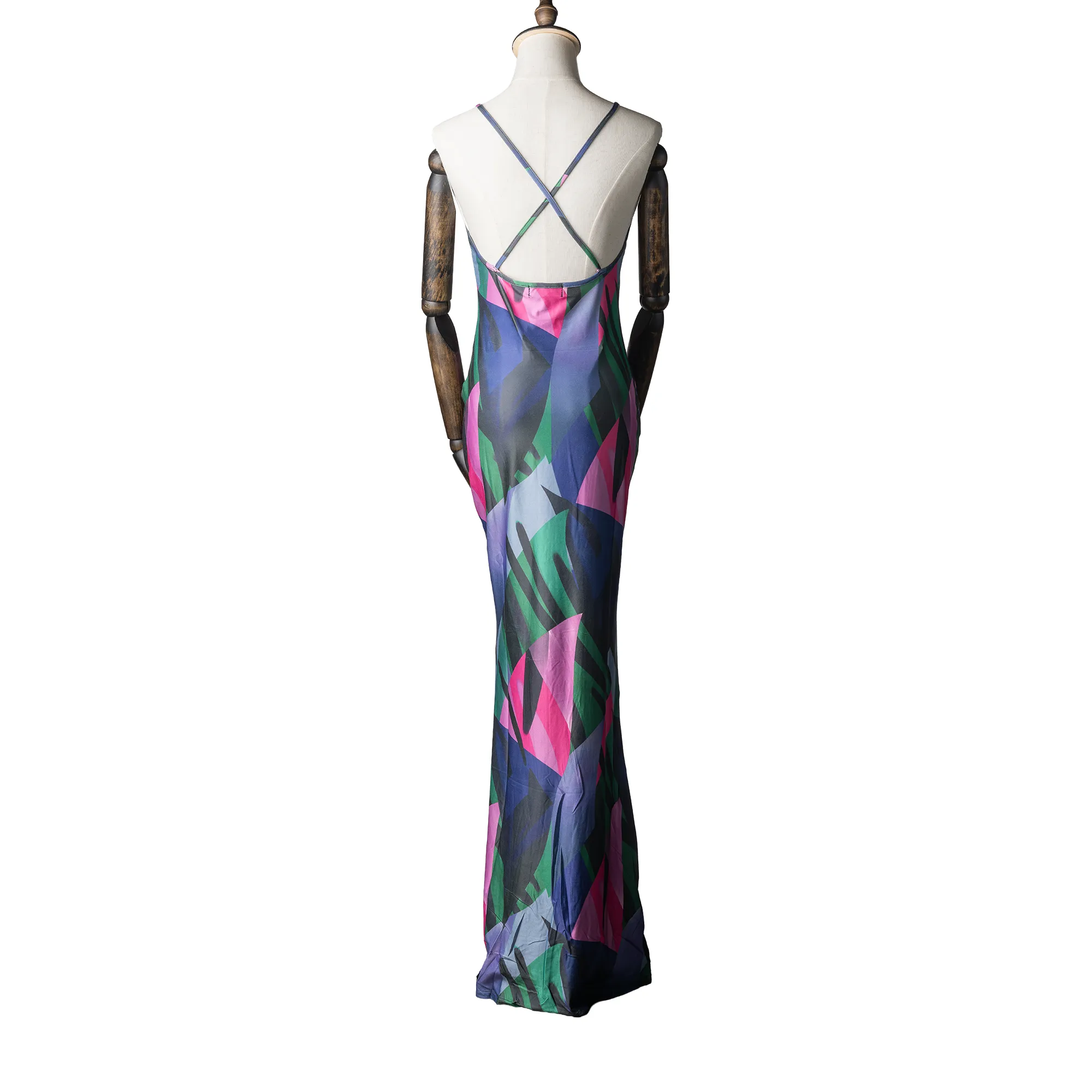 Colorblind Crisscross Backless Maxi Dress