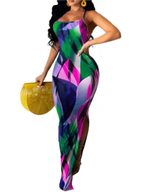 Colorblind Crisscross Backless Maxi Dress