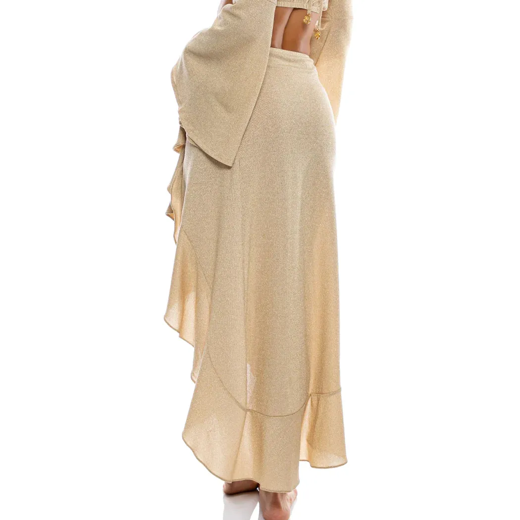 COSITA BUENA - Ruffle High Lo Slit Skirt