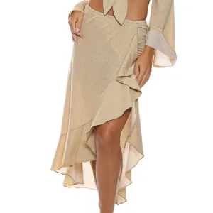 COSITA BUENA - Ruffle High Lo Slit Skirt