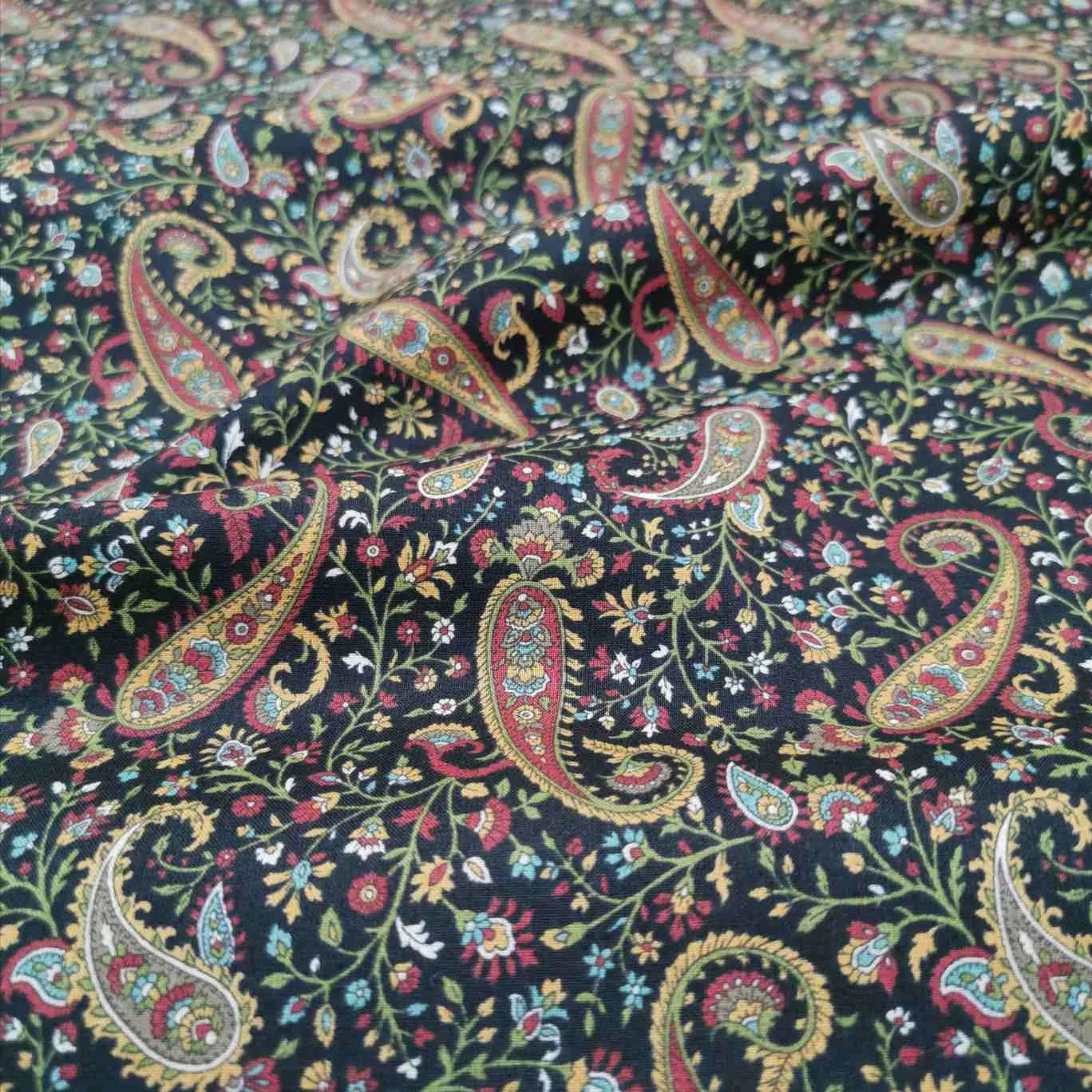 Cotton by Kokka, Paisley in Black