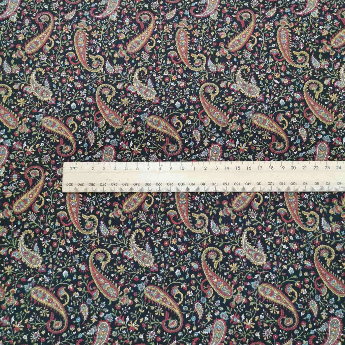 Cotton by Kokka, Paisley in Black