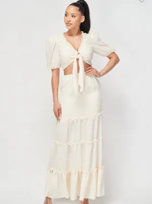 Cream La Villa Skirt Set