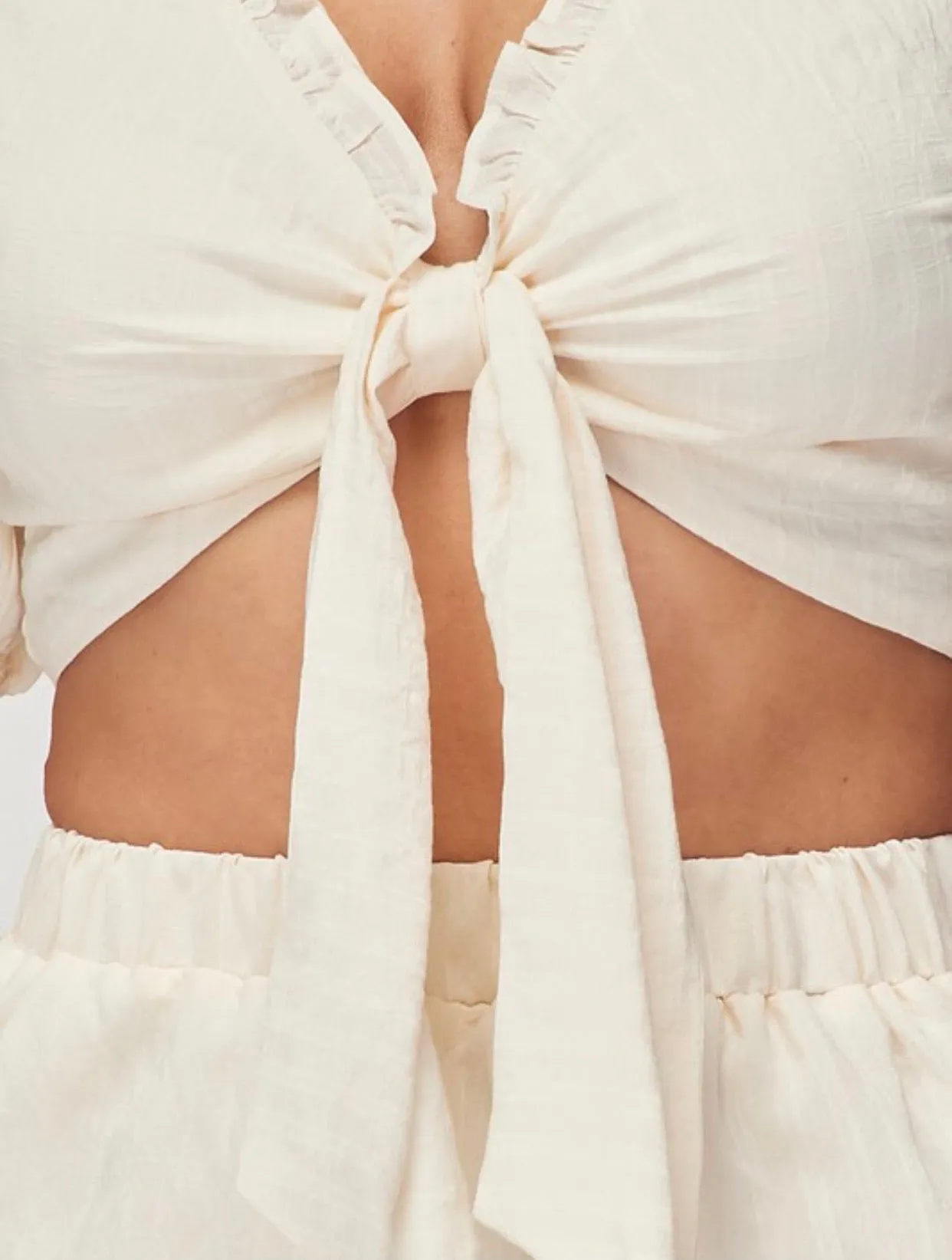 Cream La Villa Skirt Set