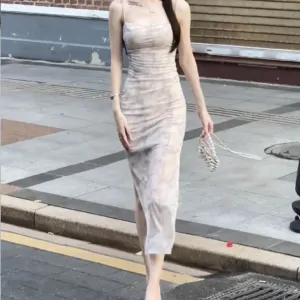 Cream Sheer Fabric Body Con Maxi Dress