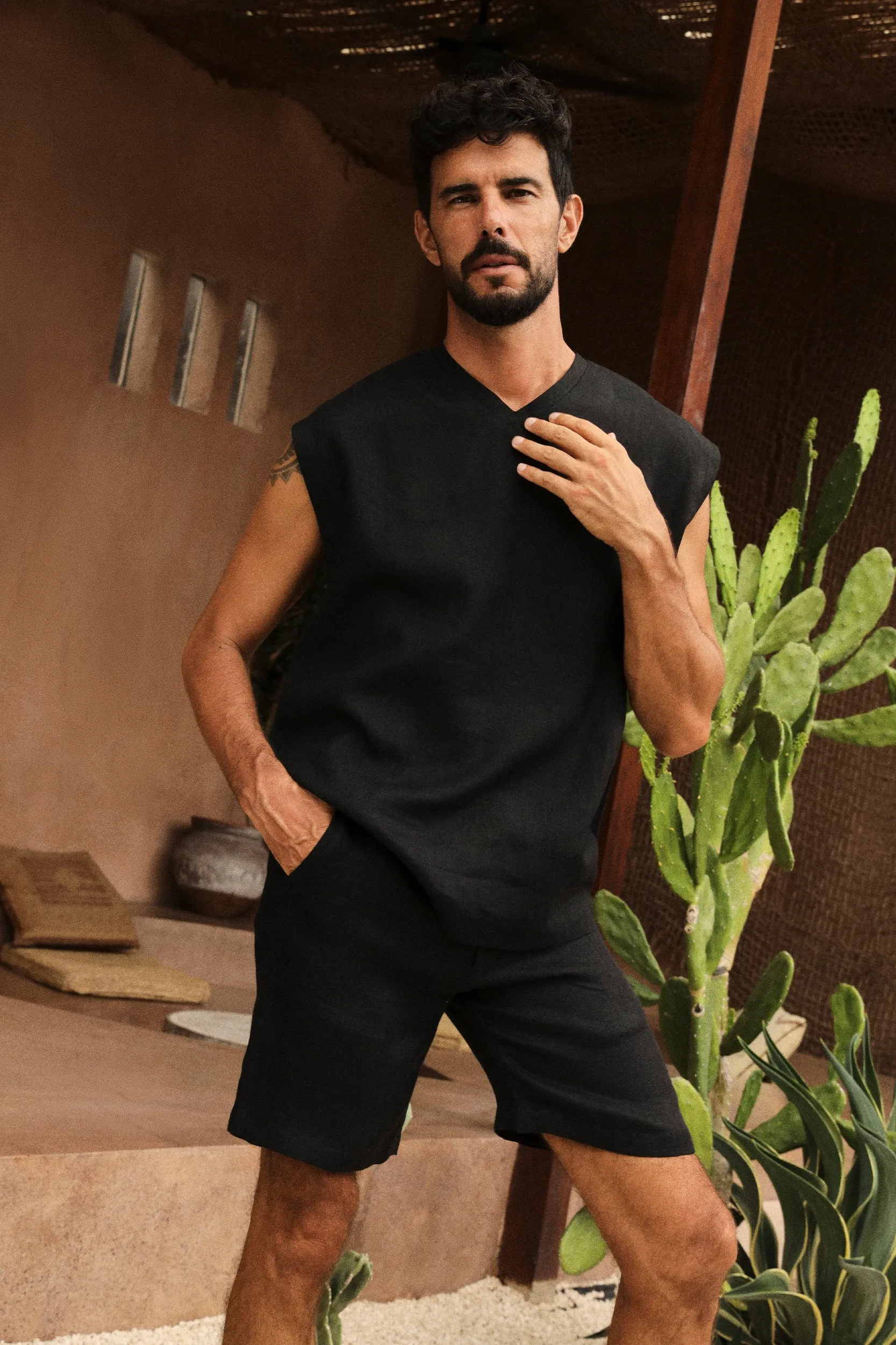 Cruz Shirt - Man & Bali Shorts - Man (Black)