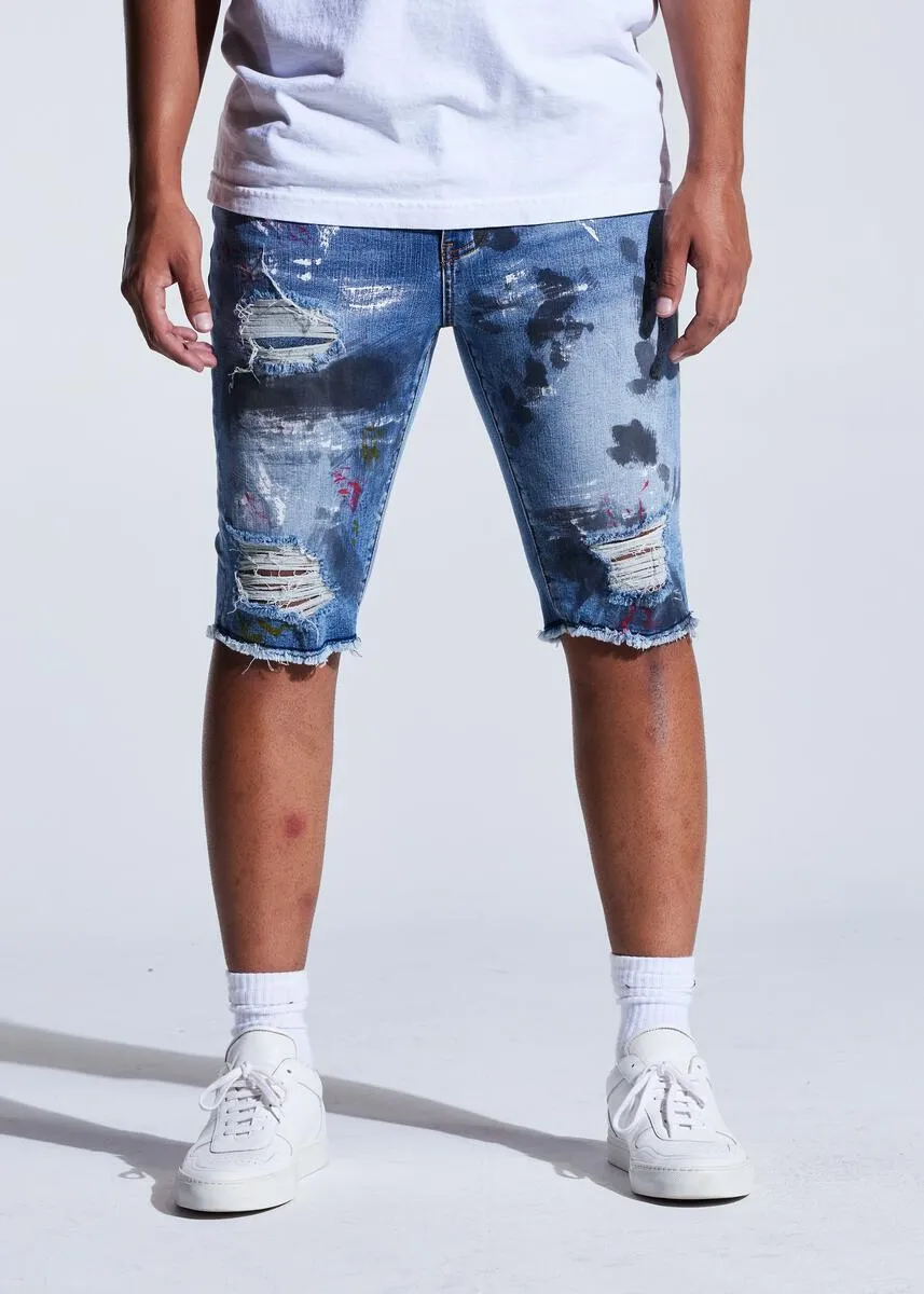 CRYSP DENIM PHILIPS INDIGO BLACK PAINT SHORTS