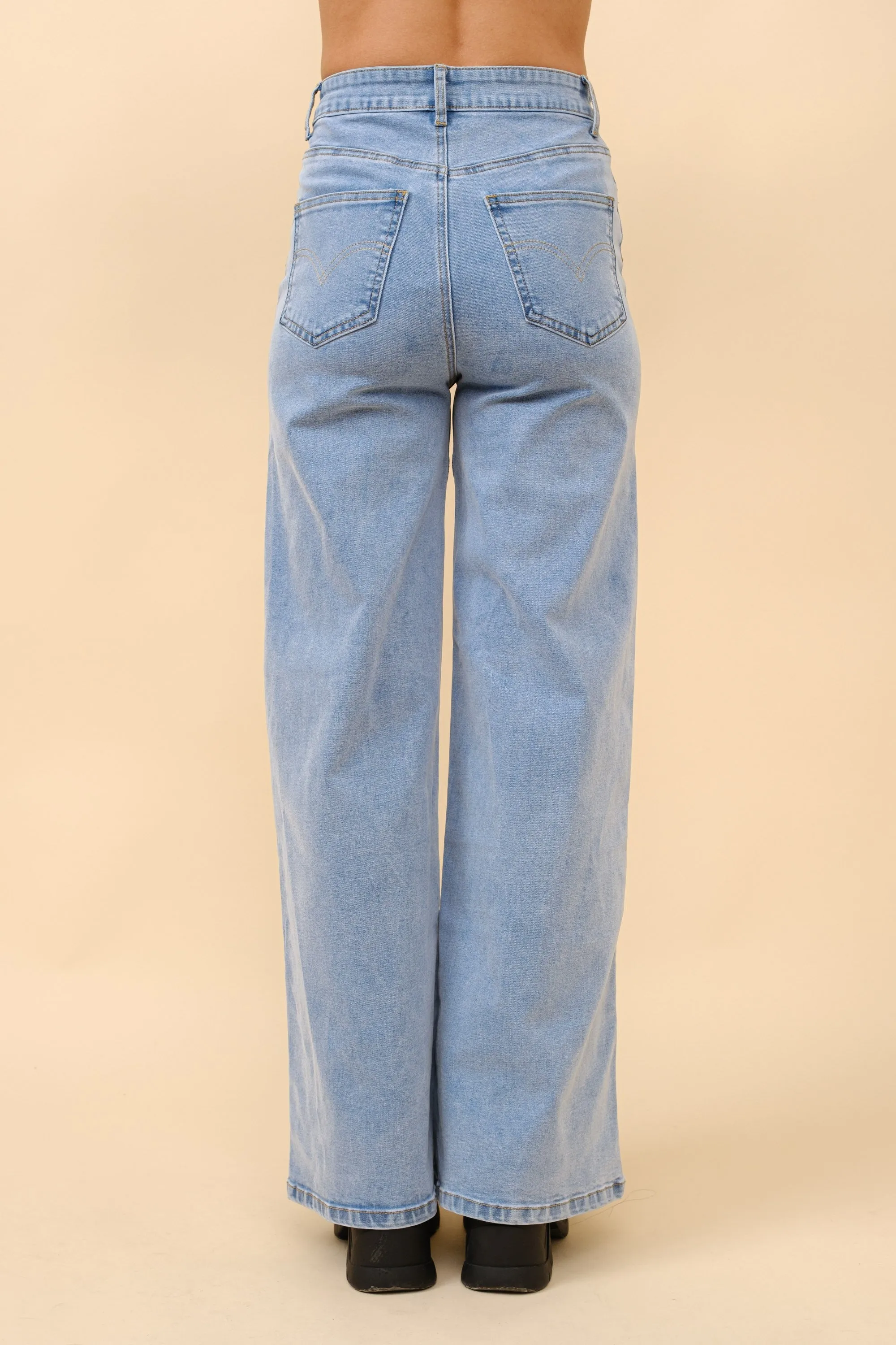 Crystal Detail Wide Leg Jean