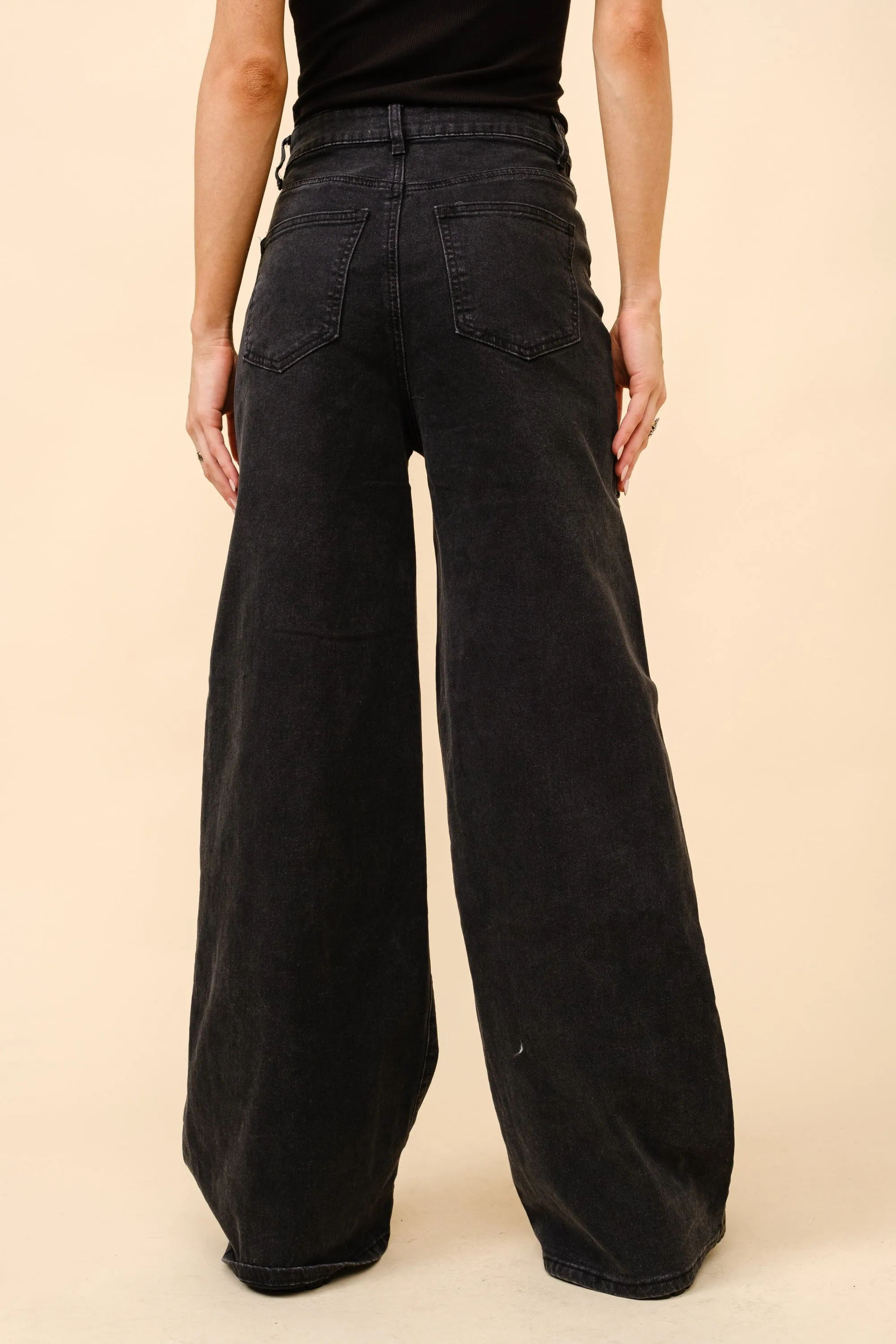 Crystal Detail Wide Leg Jean