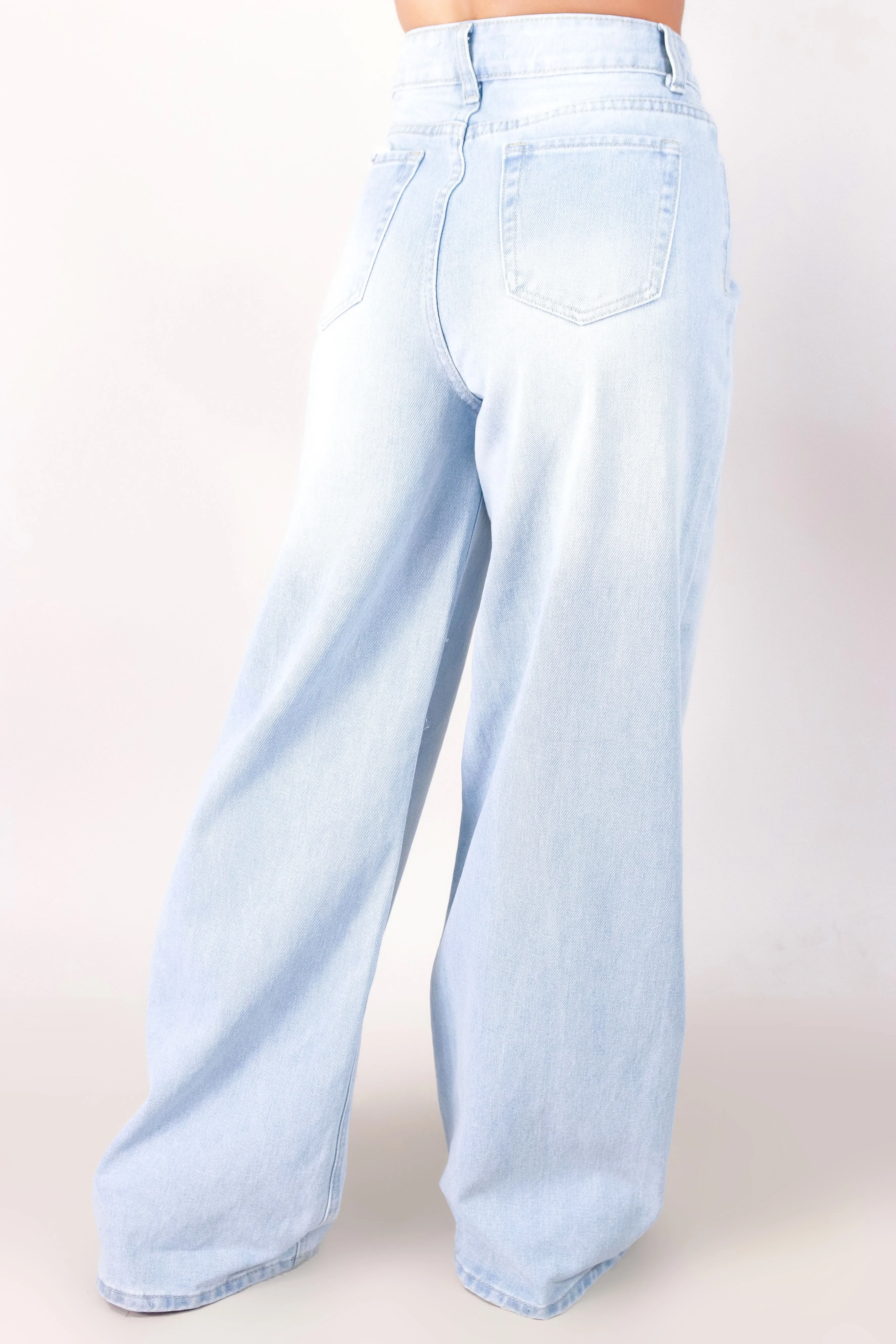 CRYSTAL WIDE LEG JEANS