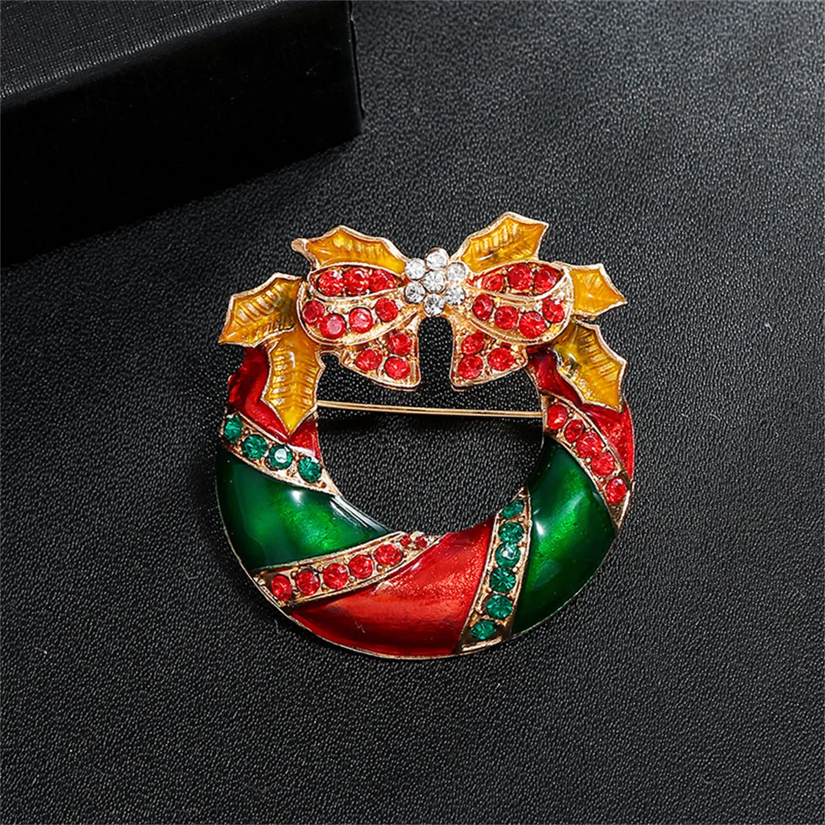 Cubic Zirconia & Enamel 18K Gold-Plated Bow Brooch