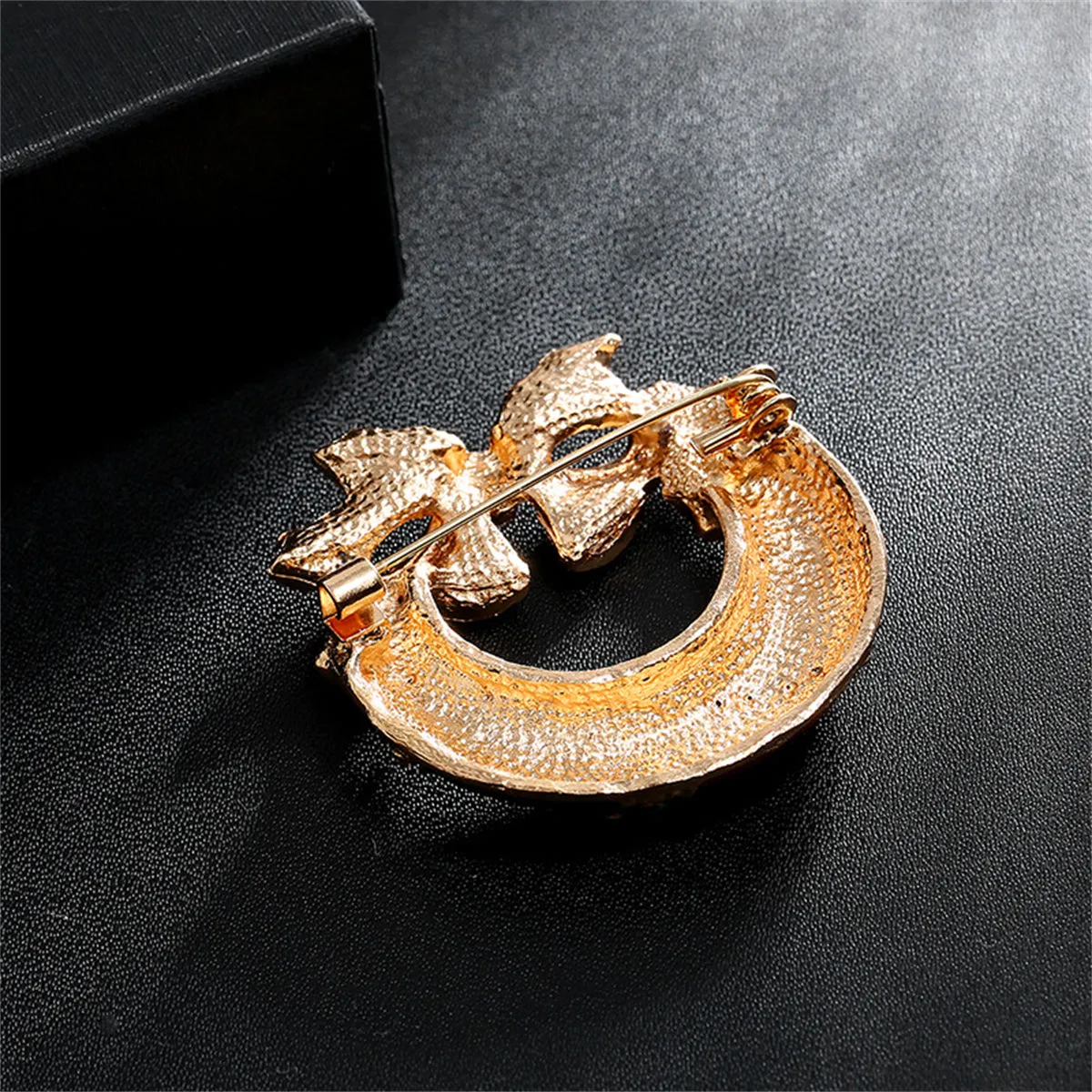 Cubic Zirconia & Enamel 18K Gold-Plated Bow Brooch