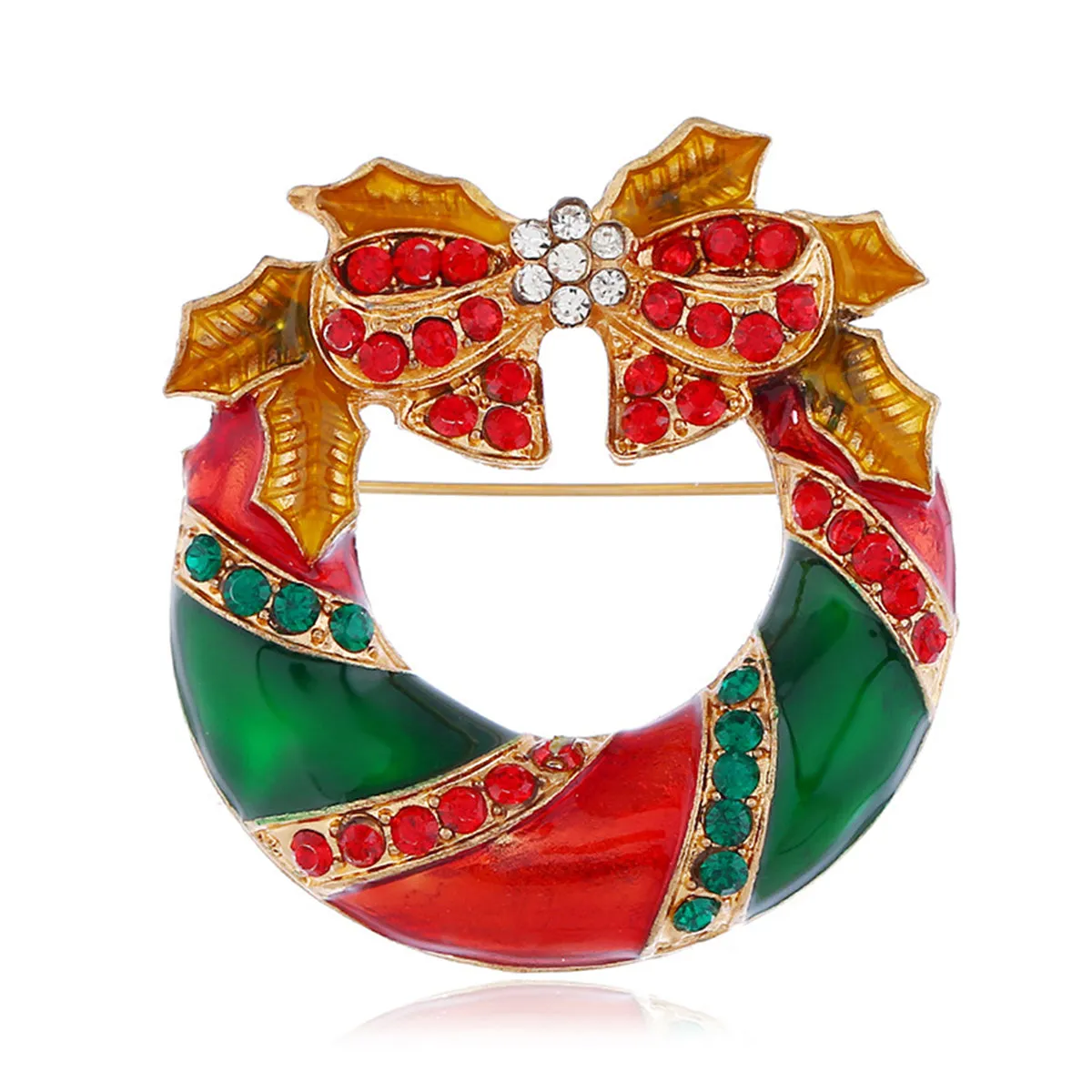 Cubic Zirconia & Enamel 18K Gold-Plated Bow Brooch