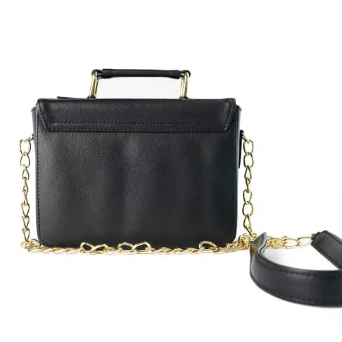 Customized Women's Buttoned Leather Bag   Mini Make up Kit - Black Grey