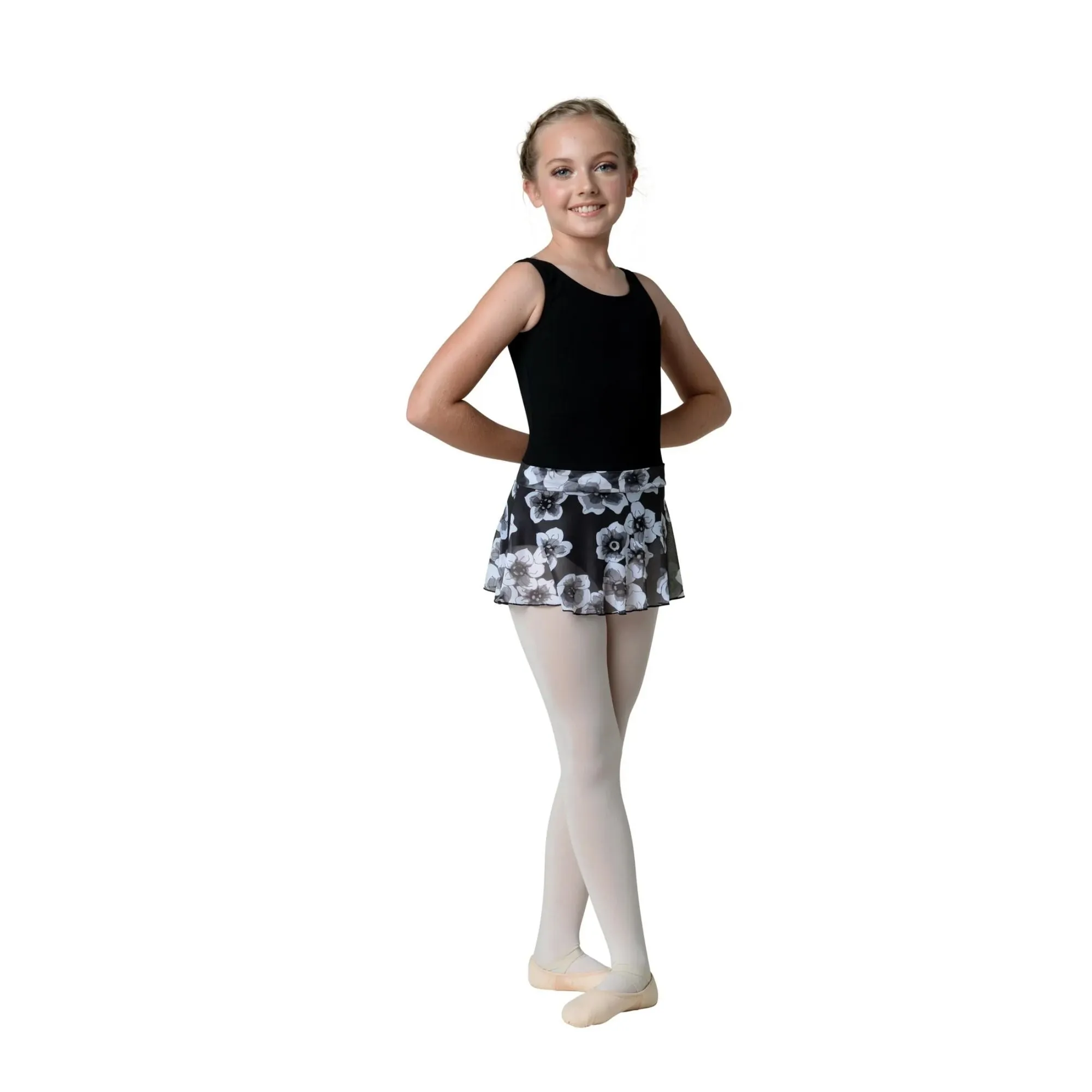 Danznmotion 22405C Girls Flower Printed Skirt
