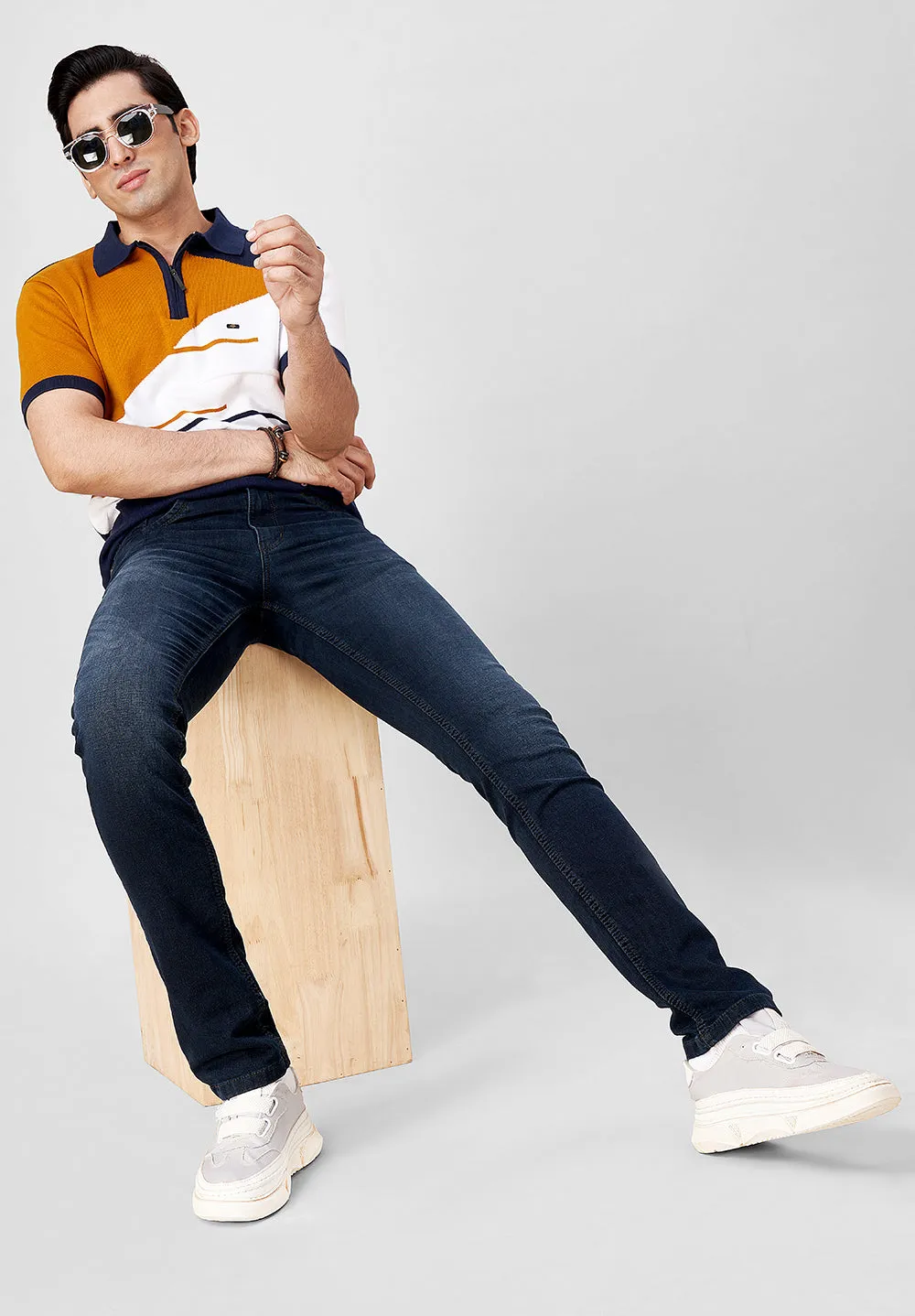 Dark Blue Slim Fit Jeans - D41825