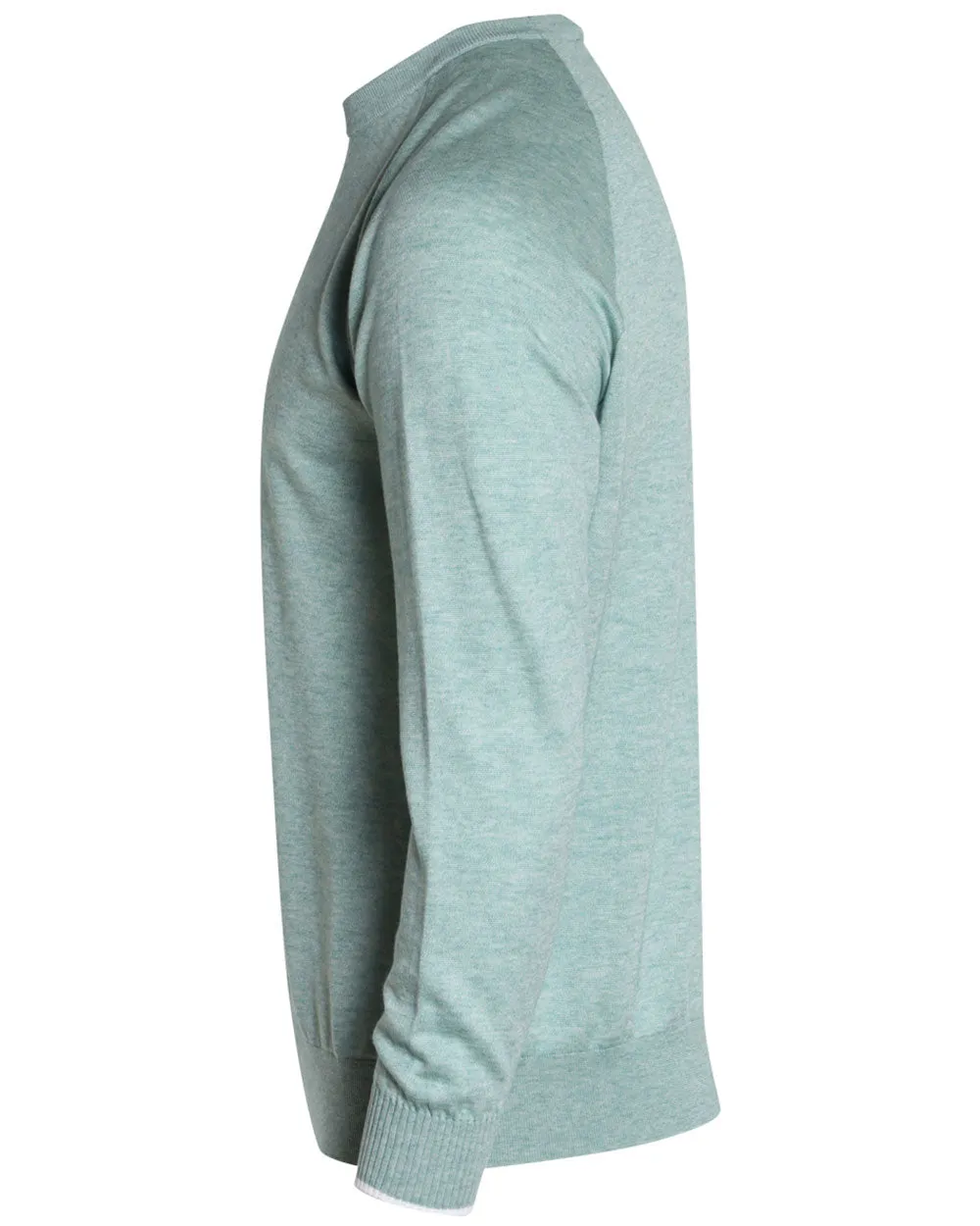 Dark Green Cotton Blend Crewneck Sweatshirt