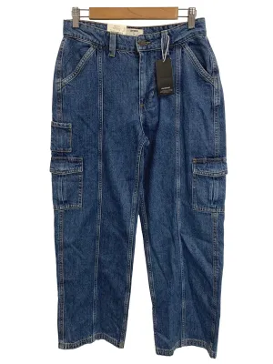 Dark Wash Cargo Wide Denim Jeans