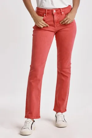 Dear John Blaire High Rise Slim Straight Jeans Viva Magenta