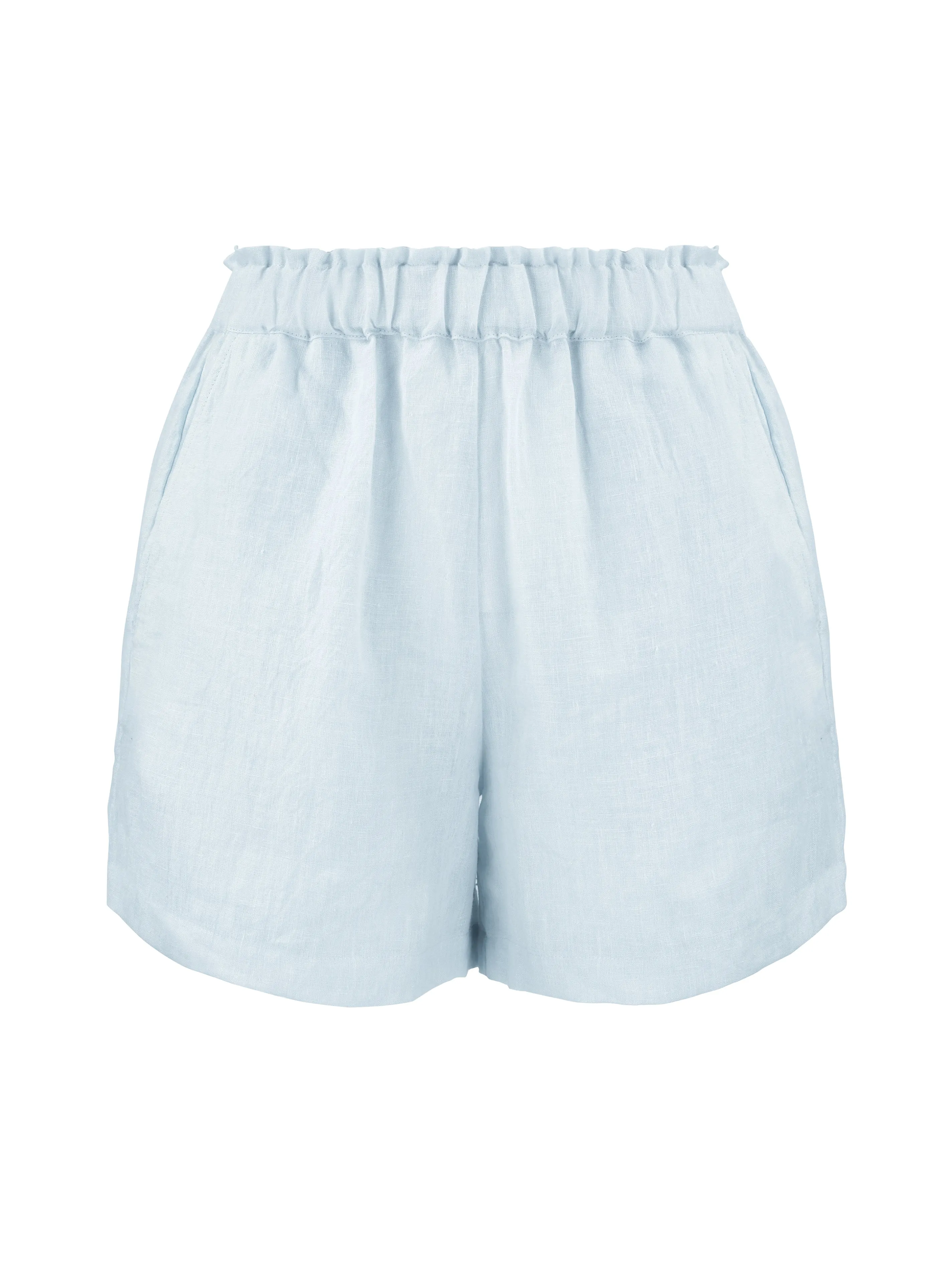 Delicate Blue Linen Set | Linen Shorts