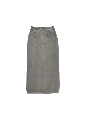 Denim Maxi Skirt in Anthracite Grey