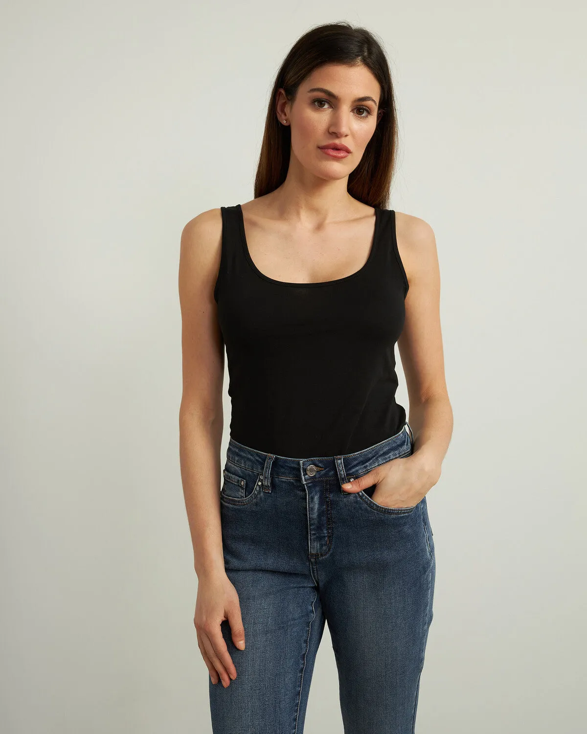 Denim Medium Blue Straight Leg Jeans Style 213942