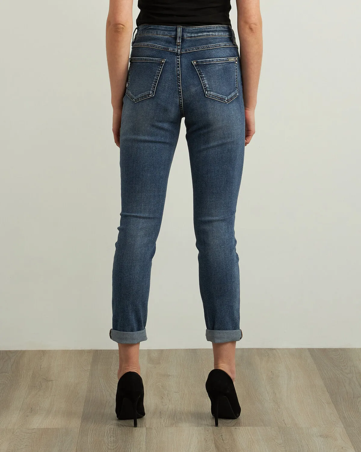Denim Medium Blue Straight Leg Jeans Style 213942