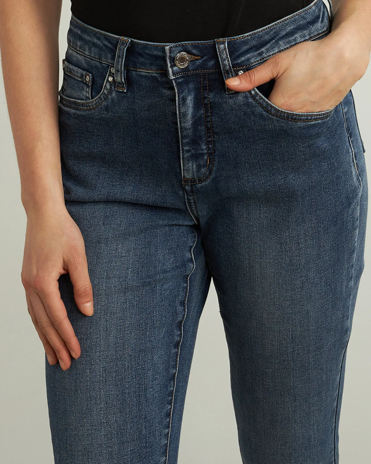 Denim Medium Blue Straight Leg Jeans Style 213942