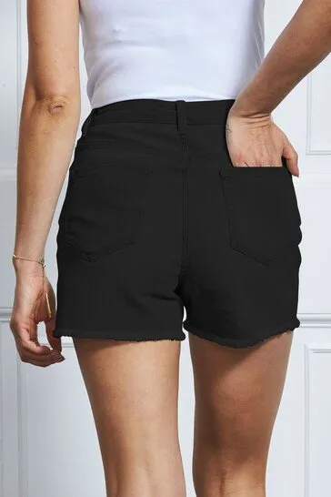 Denim Raw Edge Shorts