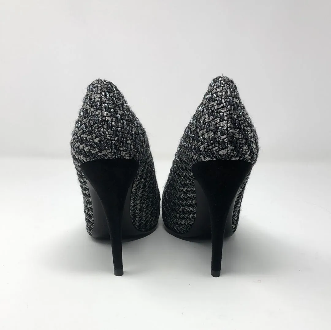 DEVI KROELL Woven Greys Rounded Toe Pump