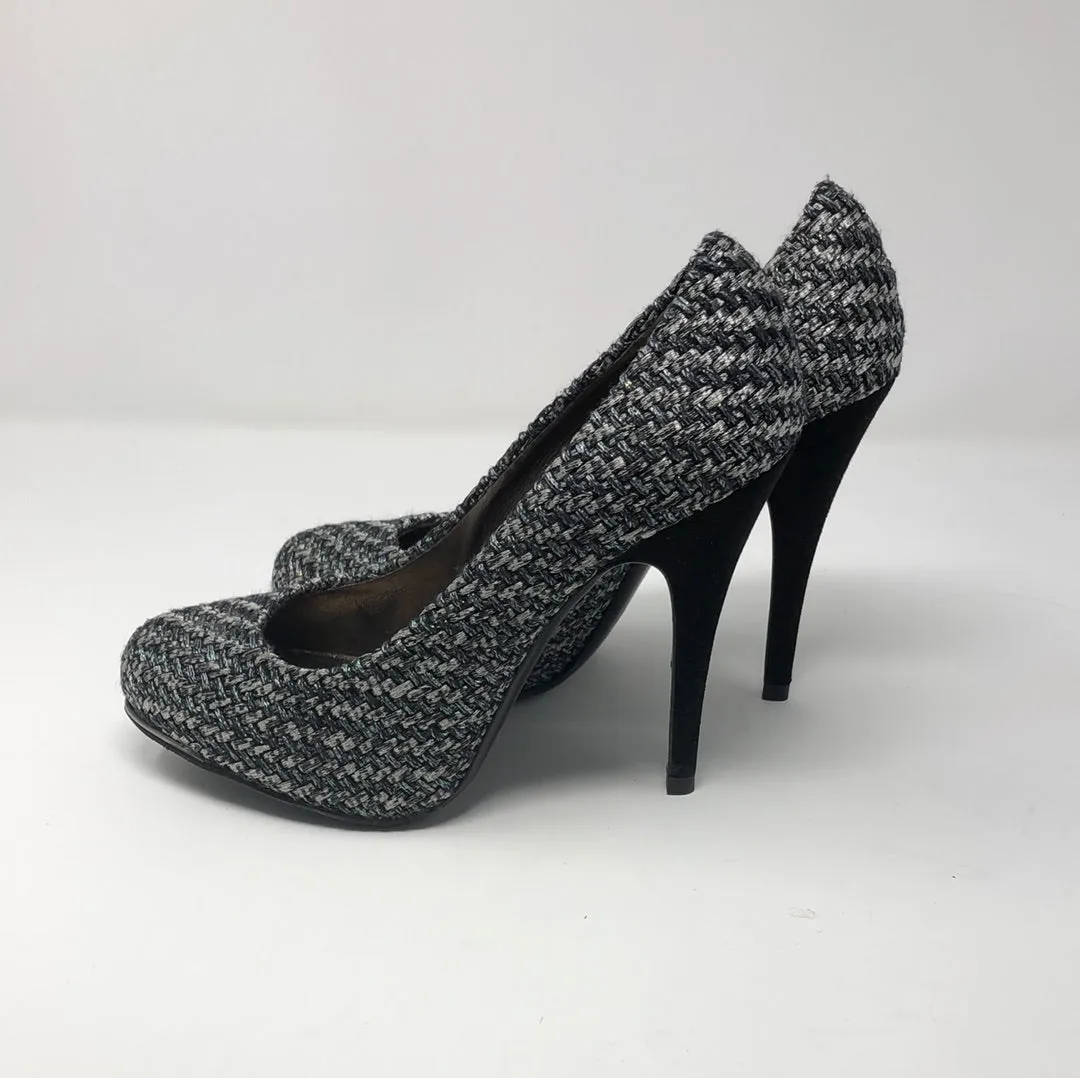 DEVI KROELL Woven Greys Rounded Toe Pump