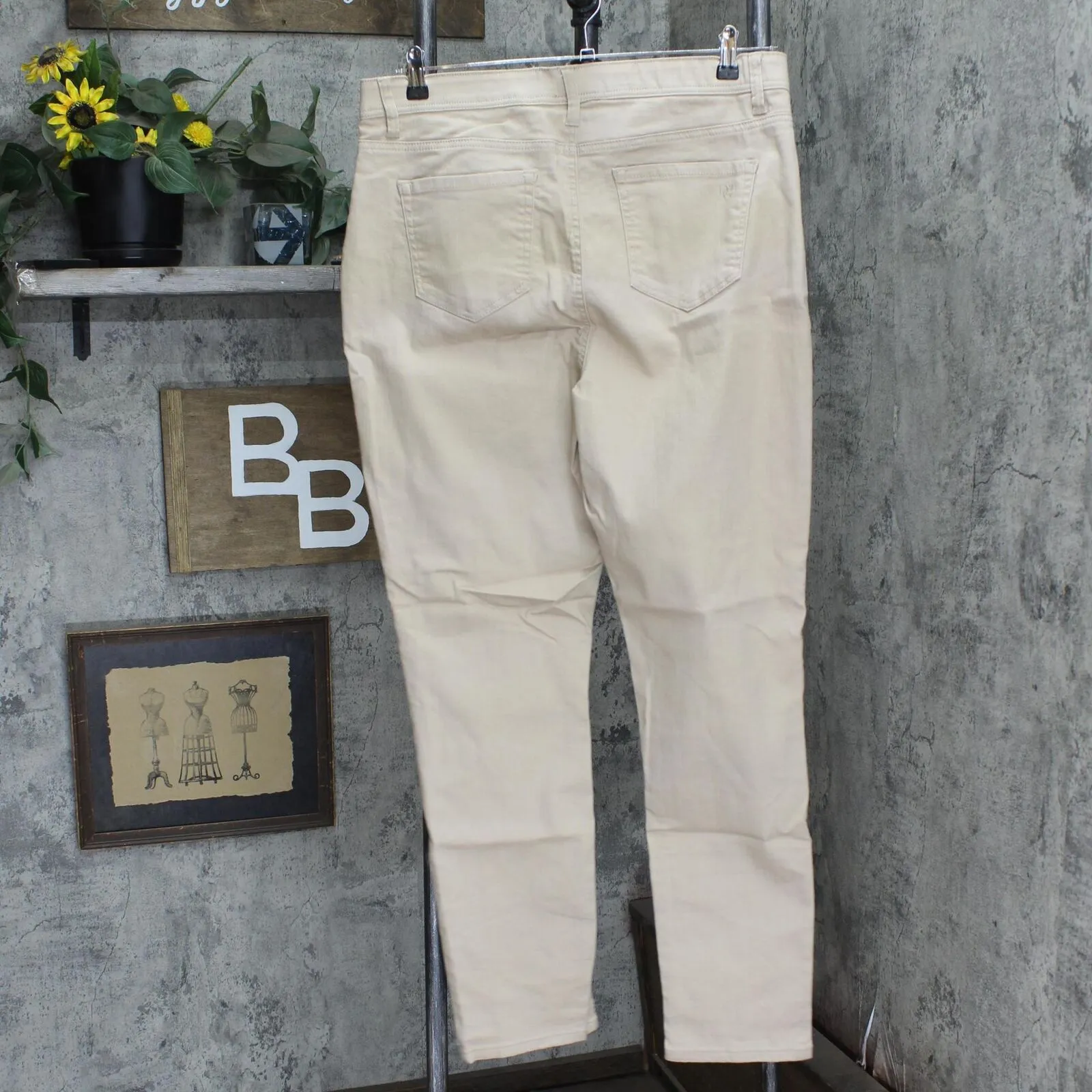 DG2 by Diane Gilman Straight Stretch Denim 5-Pocket Jegging Beige Brown LT