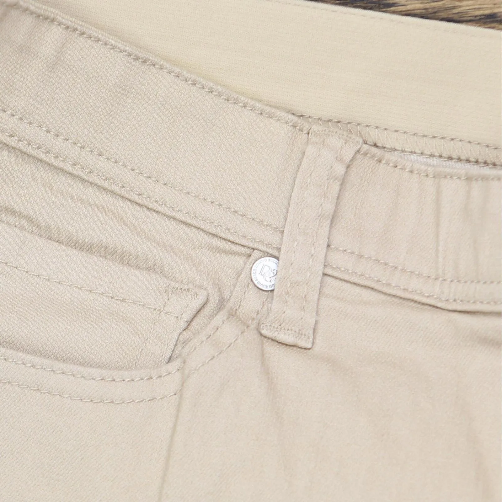 DG2 by Diane Gilman Straight Stretch Denim 5-Pocket Jegging Beige Brown LT