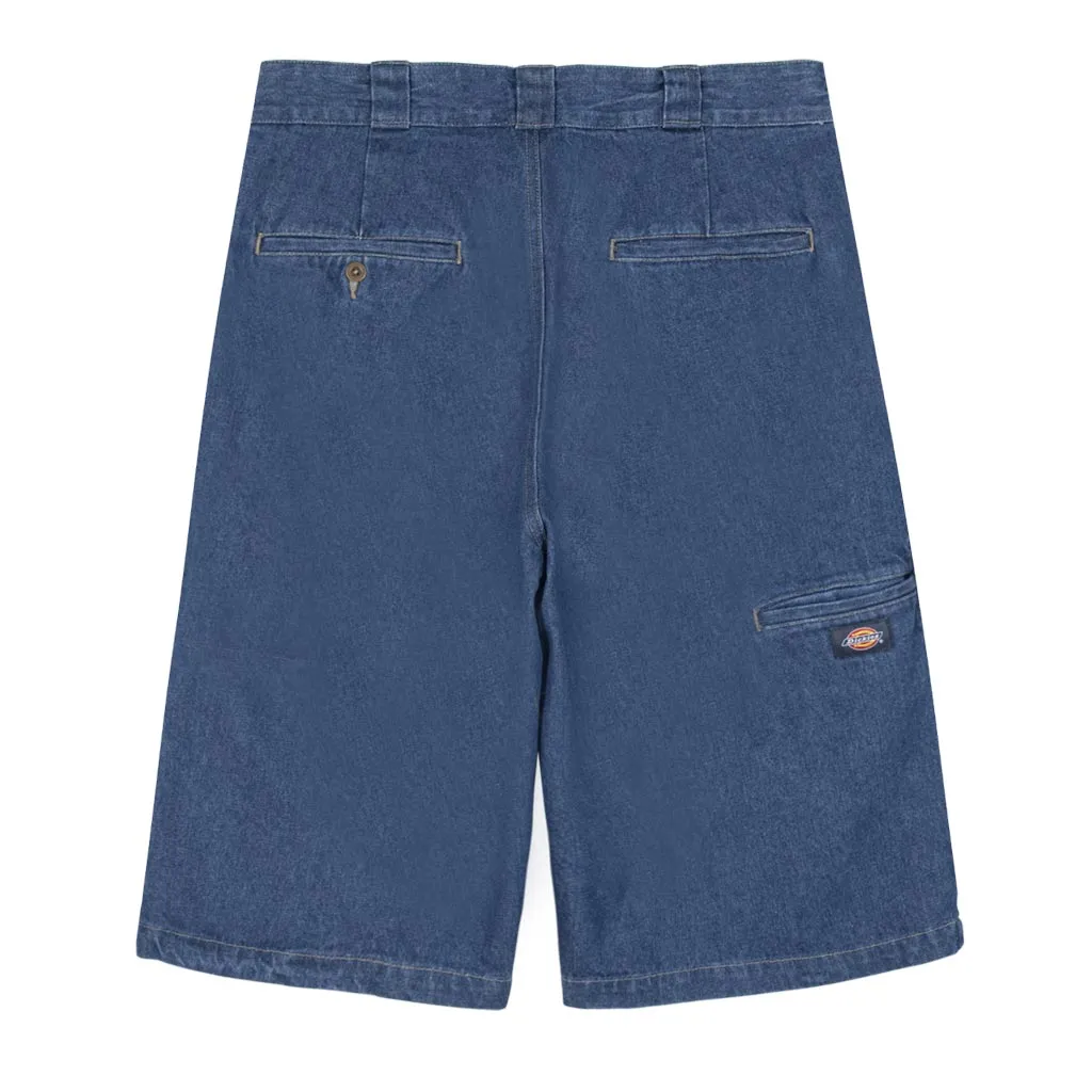 DICKIES 42283 13" DENIM MULTI POCKET SHORTS - STONE WASHED INDIGO